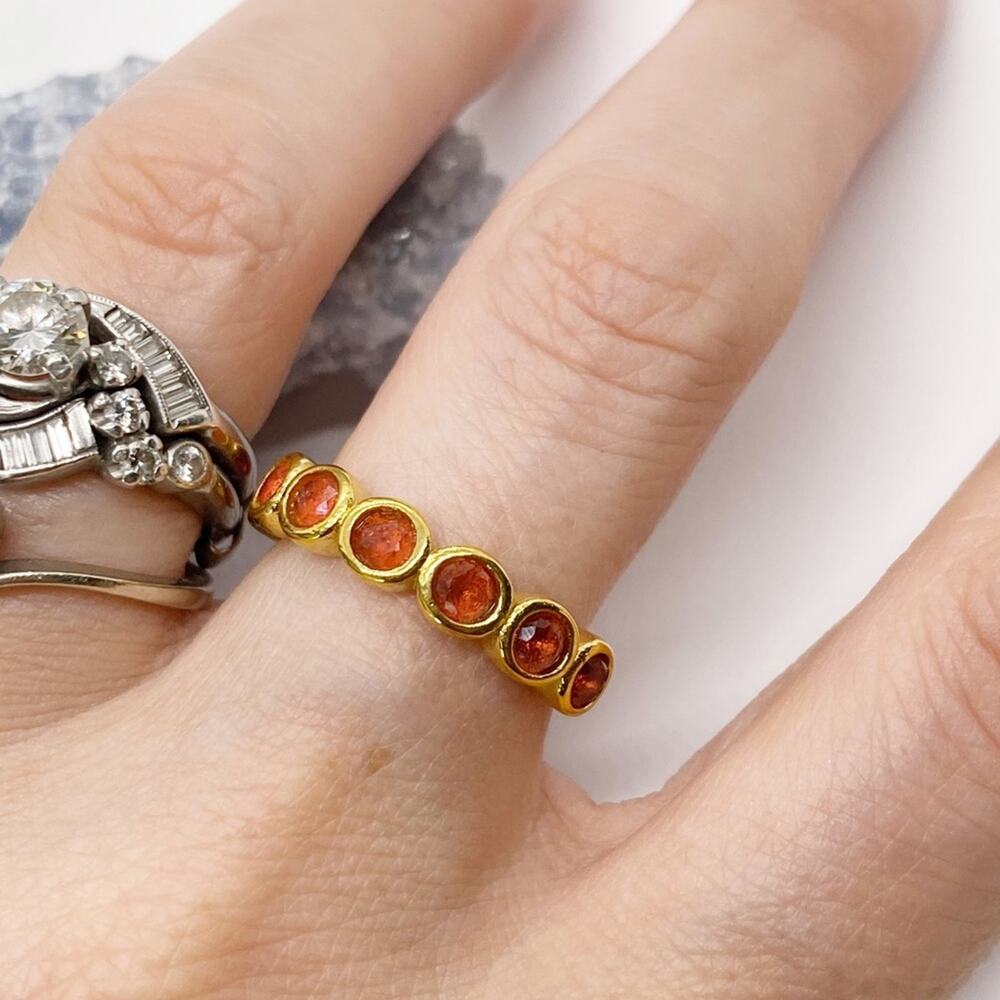 NEW Gold & Red Zirconium Gemstone Statement Ring - Picture 10 of 16